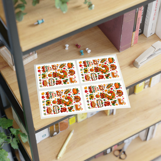 Arts & Crafts - Thanksgiving Arts and Crafts Sticker Sheet - I Need To Know How™- Fall Cornucopia, Pumpkins & Pie Planner Stickers