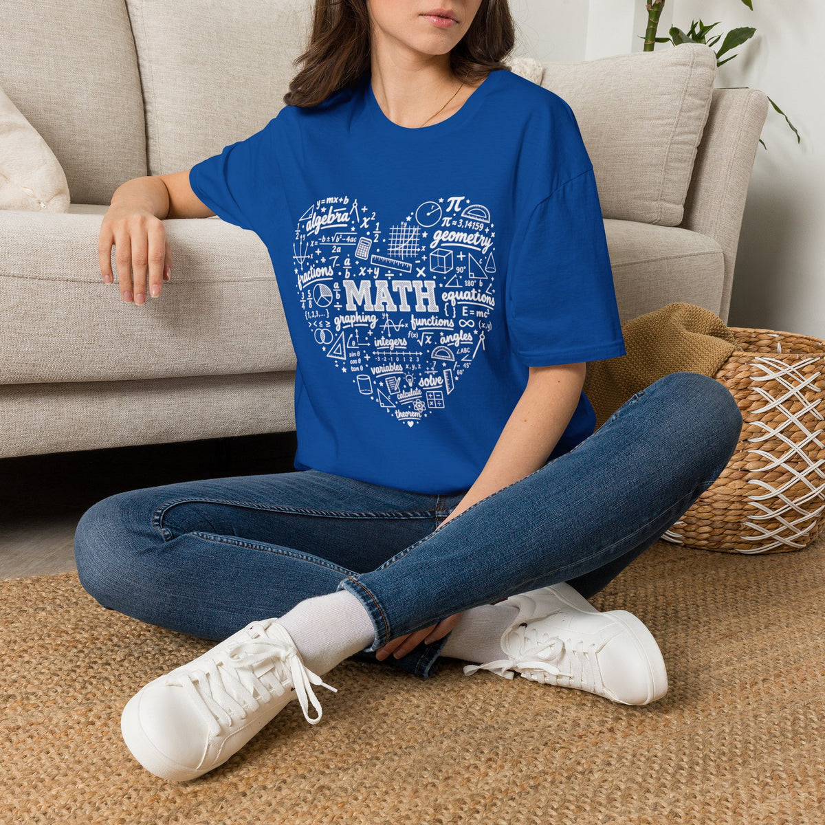 Math Heart T-Shirt — Cute Chalkboard Math Symbols Tee for Teachers & Students