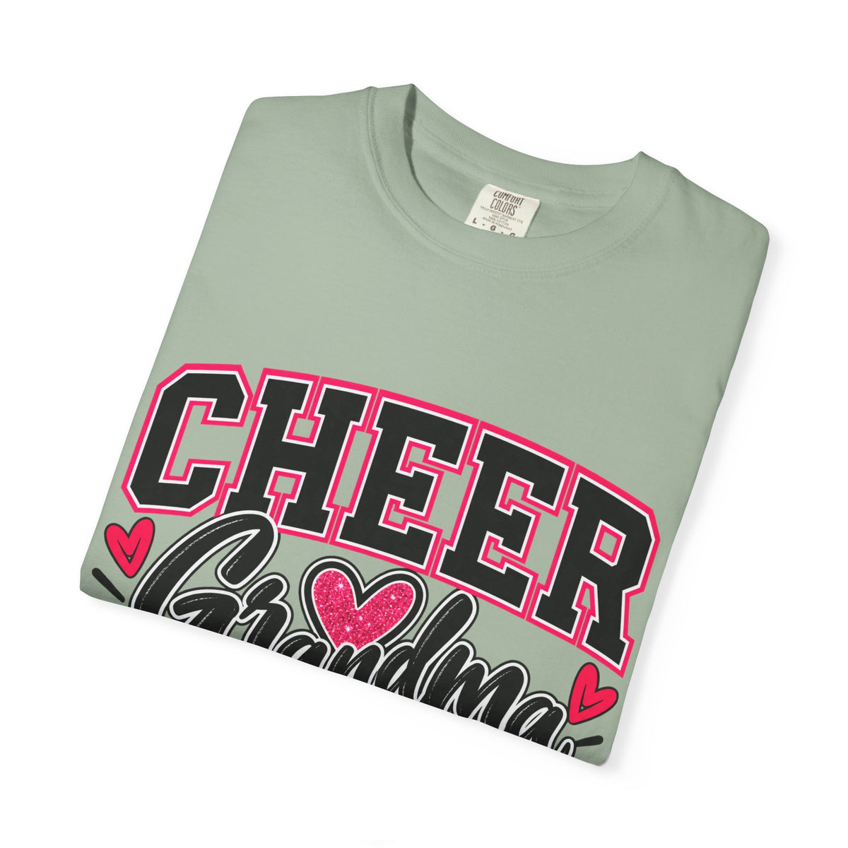Cheer Grandma T-Shirt — Pink Pom-Pom Cheerleading Tee for Grandmothers