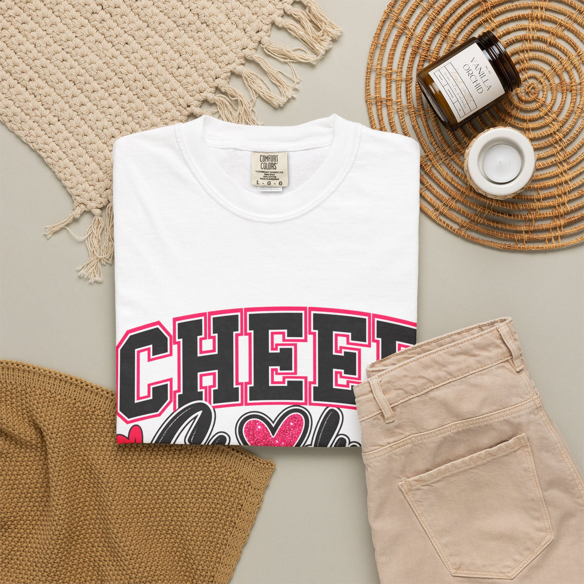 Cheer Grandma T-Shirt — Pink Pom-Pom Cheerleading Tee for Grandmothers