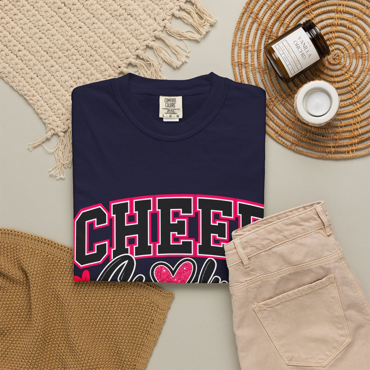 Cheer Grandma T-Shirt — Pink Pom-Pom Cheerleading Tee for Grandmothers