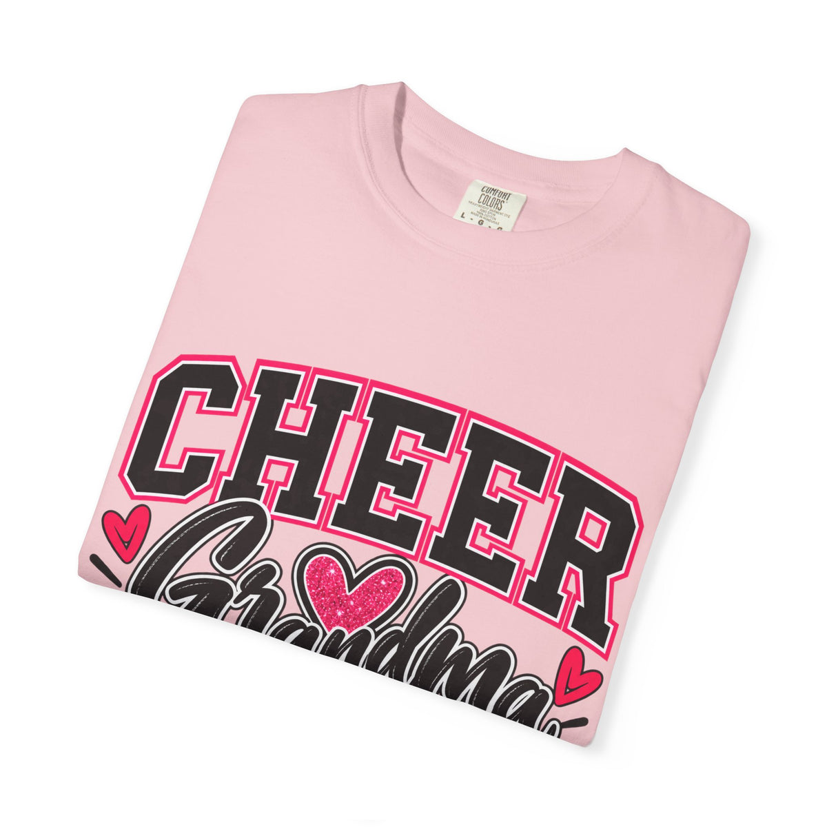 Cheer Grandma T-Shirt — Pink Pom-Pom Cheerleading Tee for Grandmothers