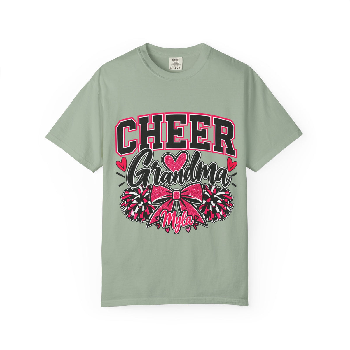 Cheer Grandma T-Shirt — Pink Pom-Pom Cheerleading Tee for Grandmothers