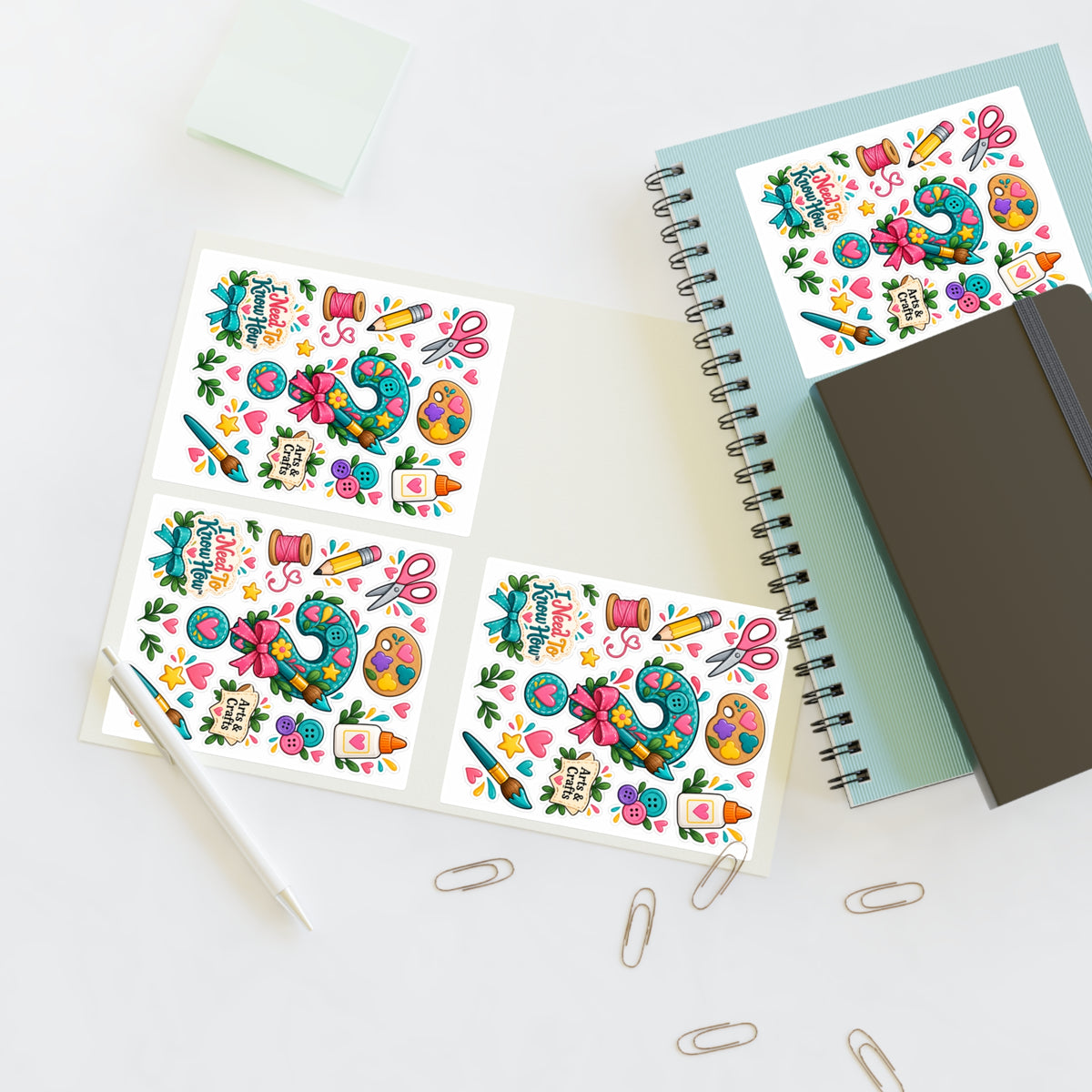 Arts & Crafts - Crafting Sticker Sheets — Sewing & DIY Icons (4-Panel Decorative Planner Stickers)