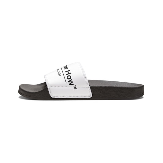 Women's Removable-Strap Slide Sandals — Minimal Black & White Comfort