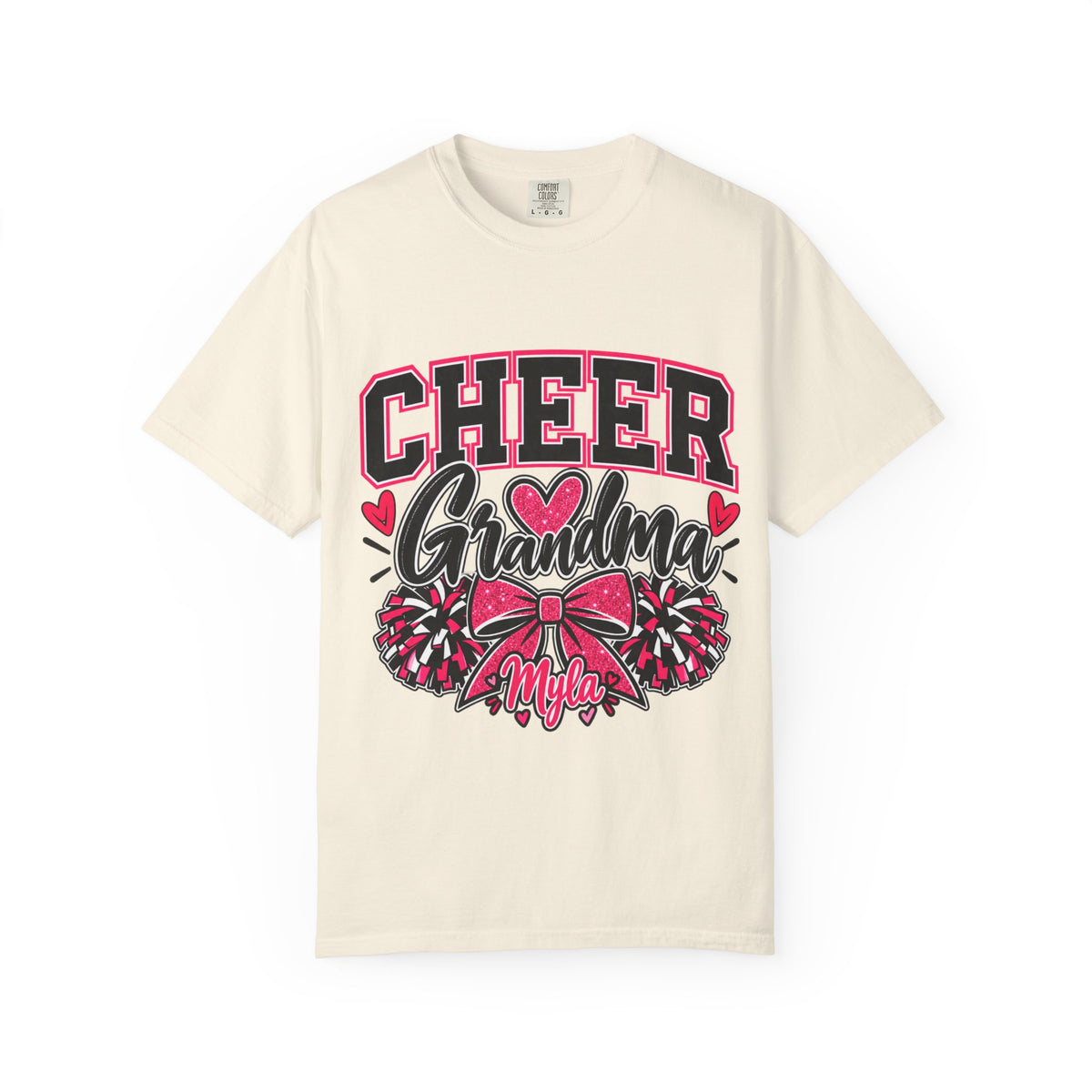 Cheer Grandma T-Shirt — Pink Pom-Pom Cheerleading Tee for Grandmothers