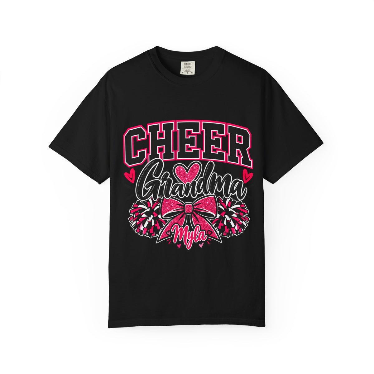 Cheer Grandma T-Shirt — Pink Pom-Pom Cheerleading Tee for Grandmothers
