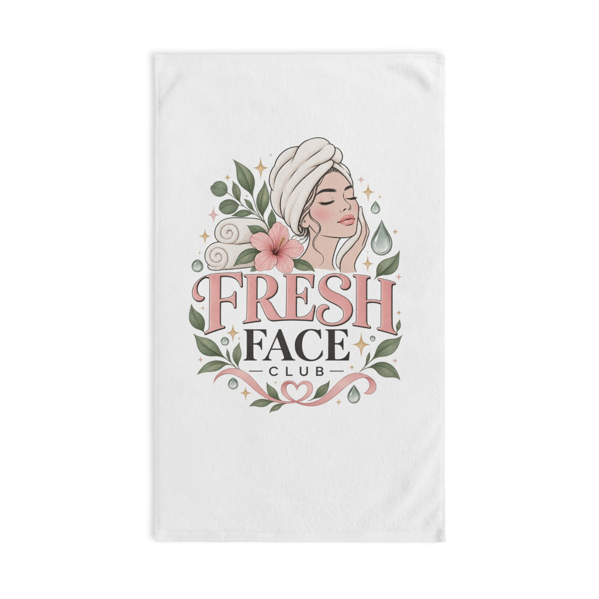 Beauty - Fresh Face Club Hand Towel — Spa-Inspired Skincare Spa Towel with Floral Beauty Design