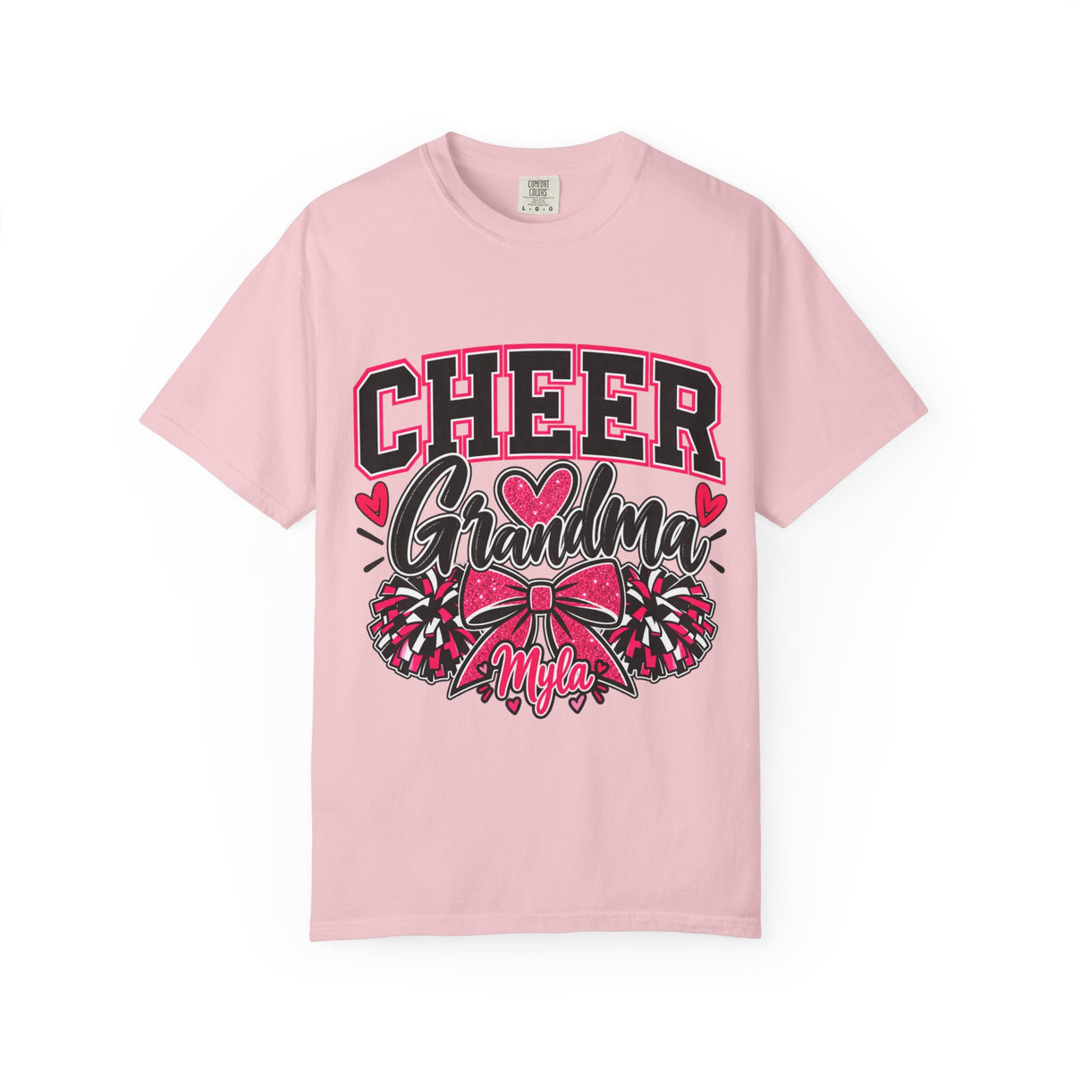 Cheer Grandma T-Shirt — Pink Pom-Pom Cheerleading Tee for Grandmothers