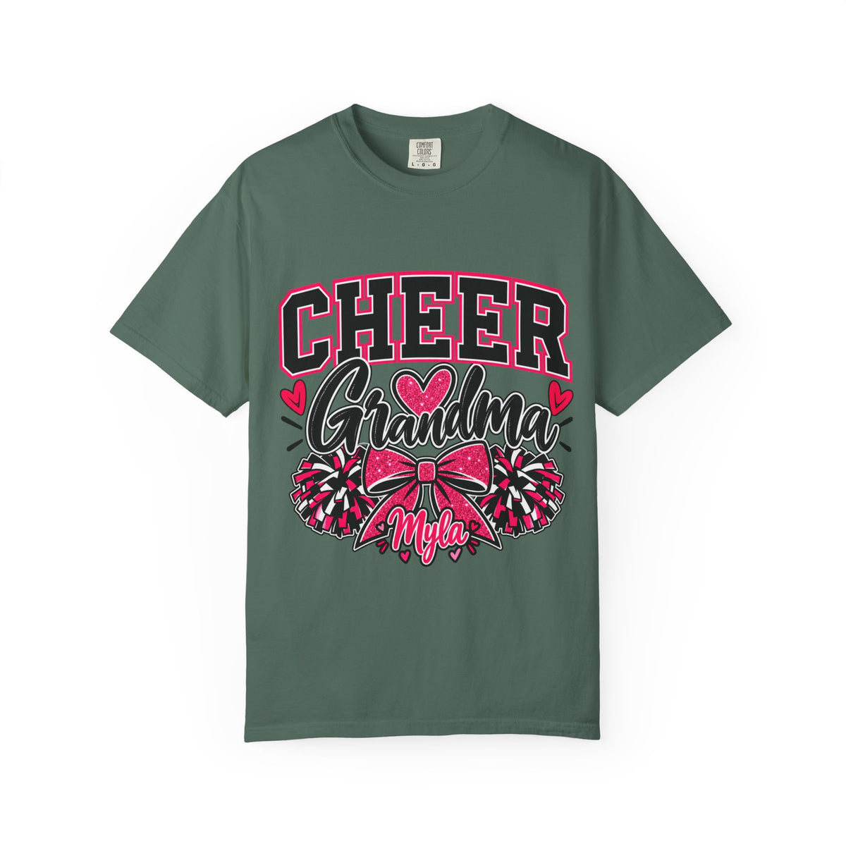 Cheer Grandma T-Shirt — Pink Pom-Pom Cheerleading Tee for Grandmothers