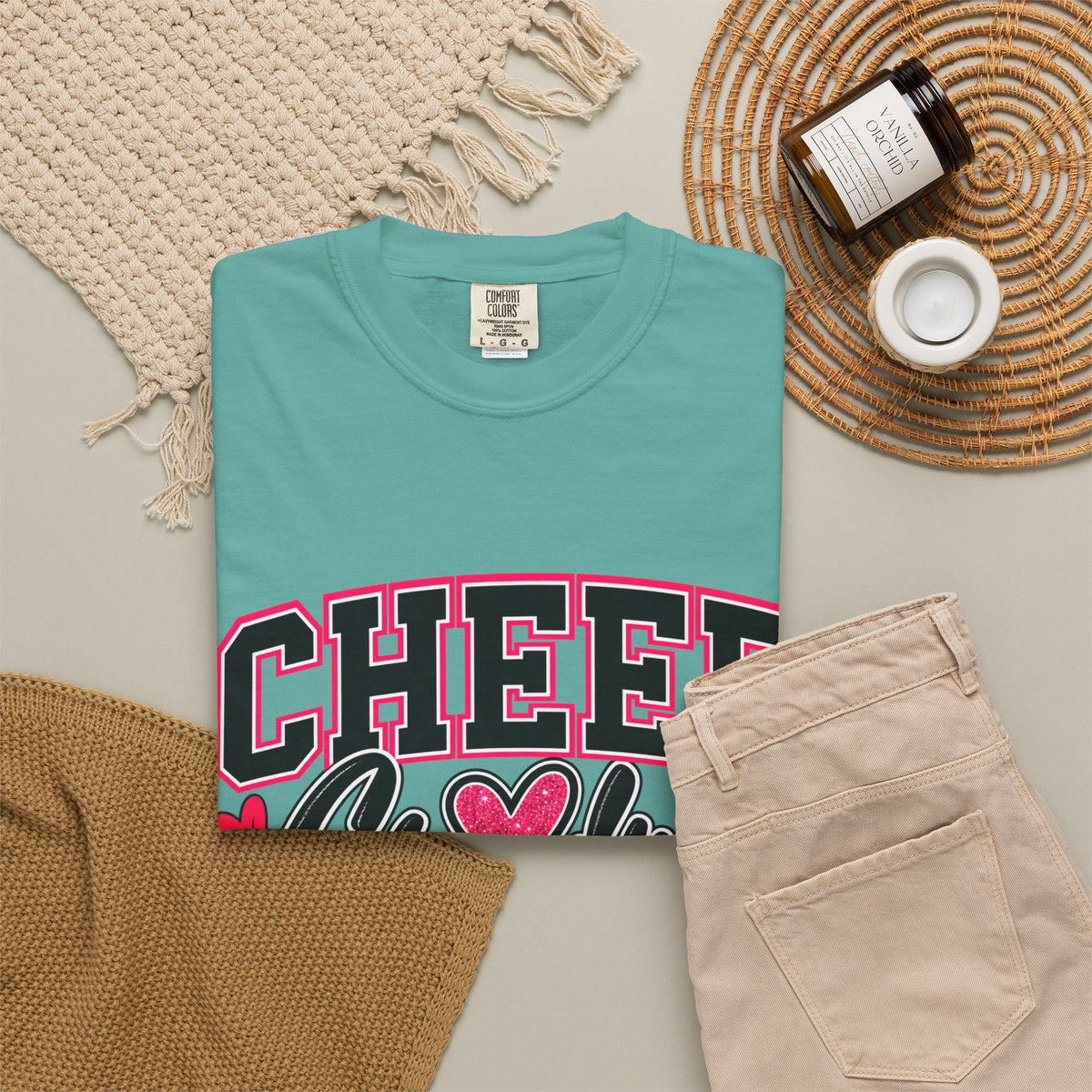 Cheer Grandma T-Shirt — Pink Pom-Pom Cheerleading Tee for Grandmothers