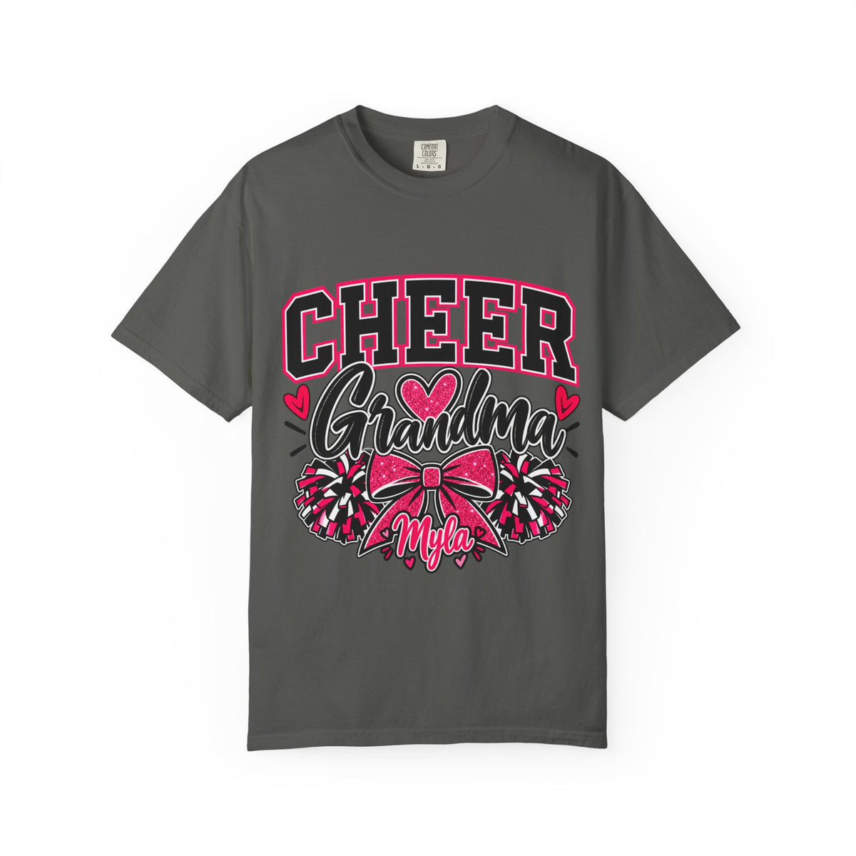 Cheer Grandma T-Shirt — Pink Pom-Pom Cheerleading Tee for Grandmothers