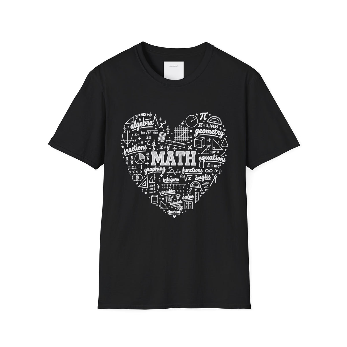 Math Heart T-Shirt — Cute Chalkboard Math Symbols Tee for Teachers & Students