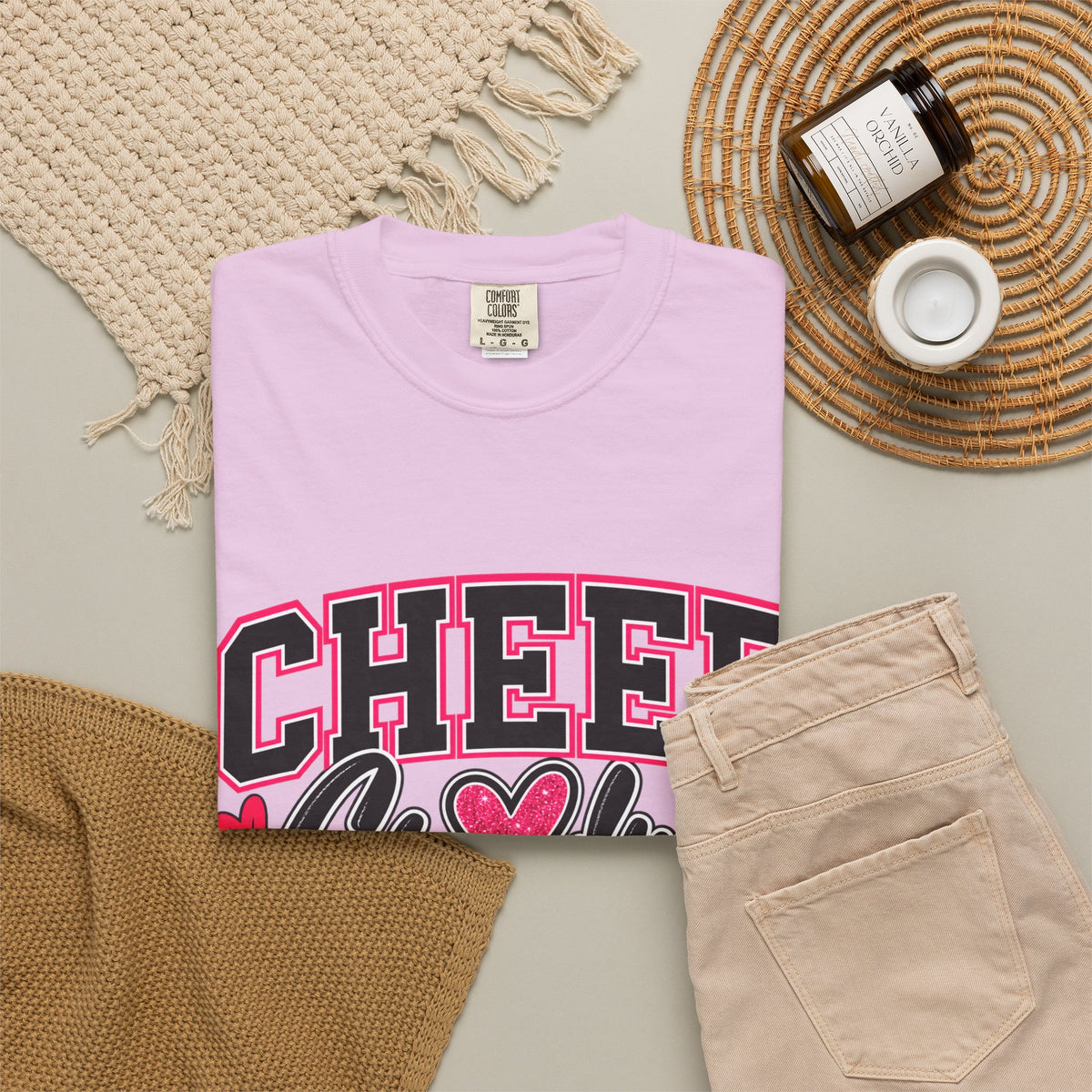 Cheer Grandma T-Shirt — Pink Pom-Pom Cheerleading Tee for Grandmothers