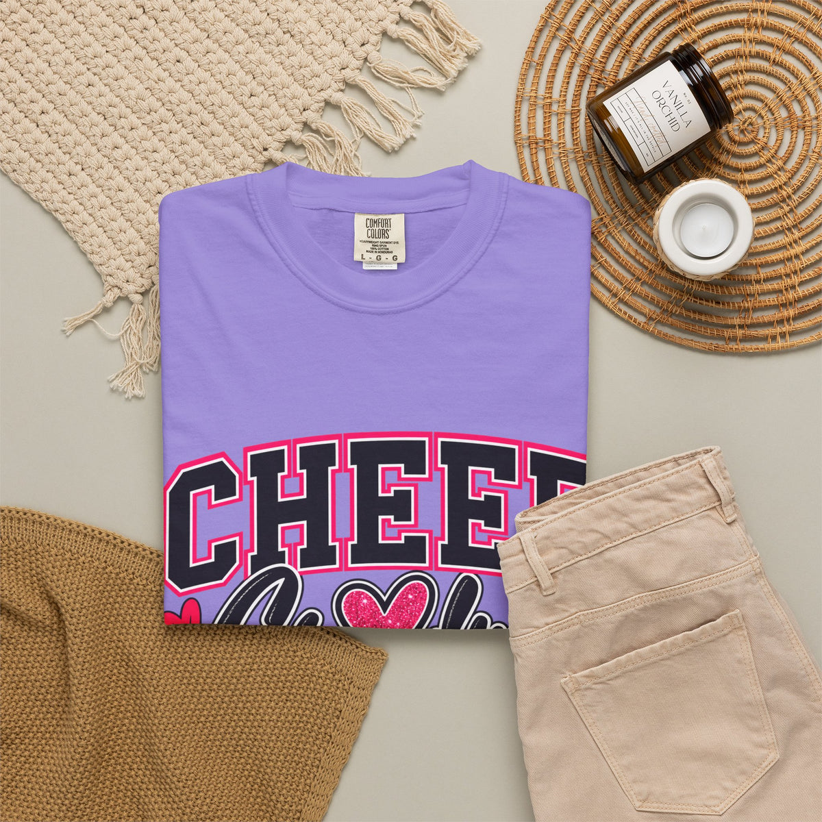 Cheer Grandma T-Shirt — Pink Pom-Pom Cheerleading Tee for Grandmothers