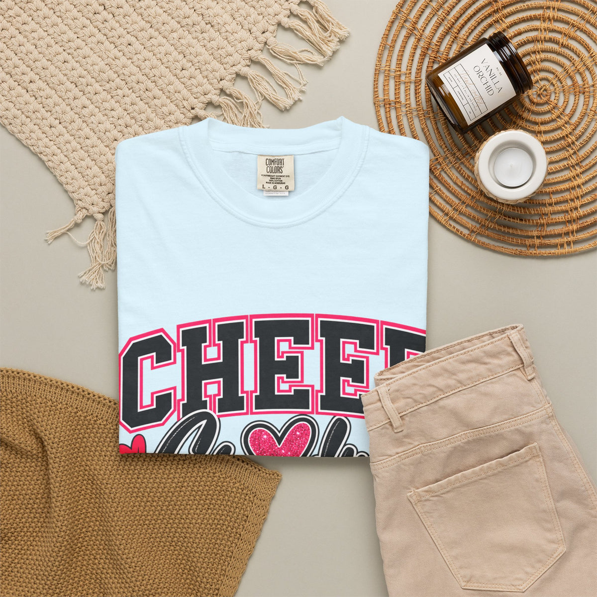 Cheer Grandma T-Shirt — Pink Pom-Pom Cheerleading Tee for Grandmothers