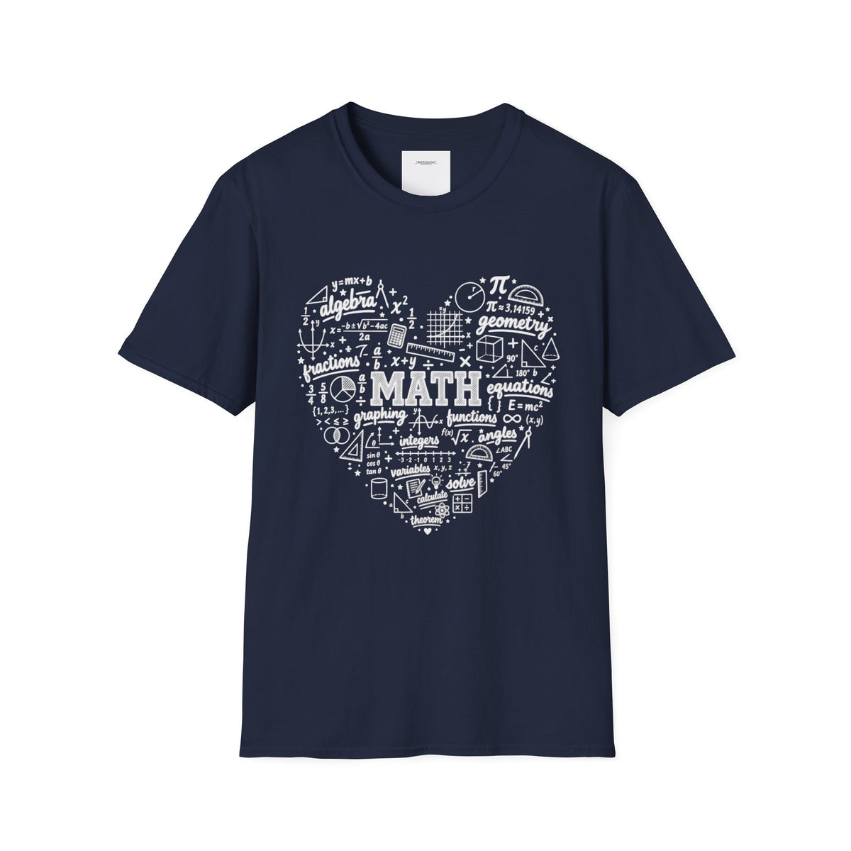 Math Heart T-Shirt — Cute Chalkboard Math Symbols Tee for Teachers & Students