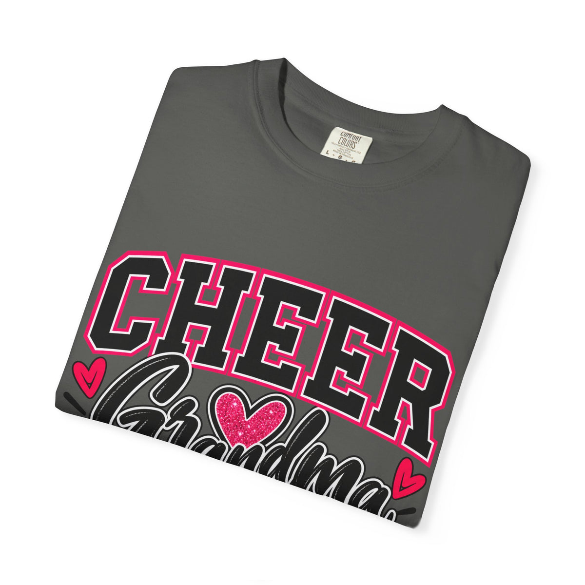 Cheer Grandma T-Shirt — Pink Pom-Pom Cheerleading Tee for Grandmothers