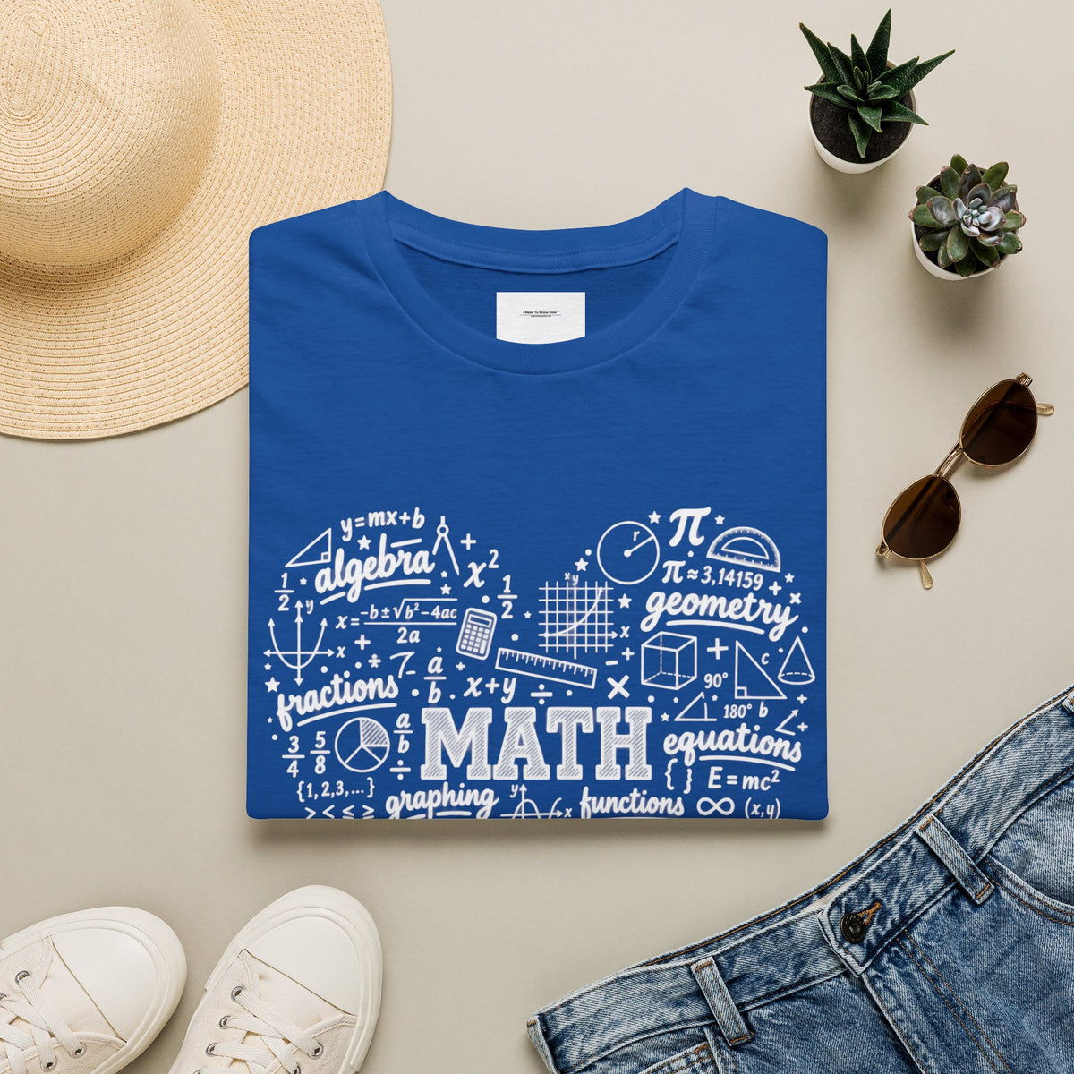 Math Heart T-Shirt — Cute Chalkboard Math Symbols Tee for Teachers & Students