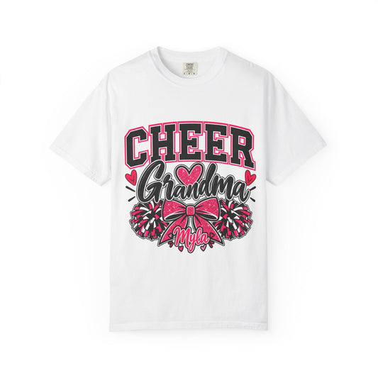 Cheer Grandma T-Shirt — Pink Pom-Pom Cheerleading Tee for Grandmothers