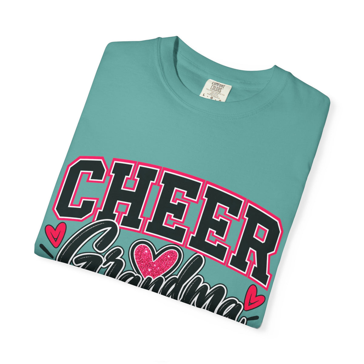 Cheer Grandma T-Shirt — Pink Pom-Pom Cheerleading Tee for Grandmothers