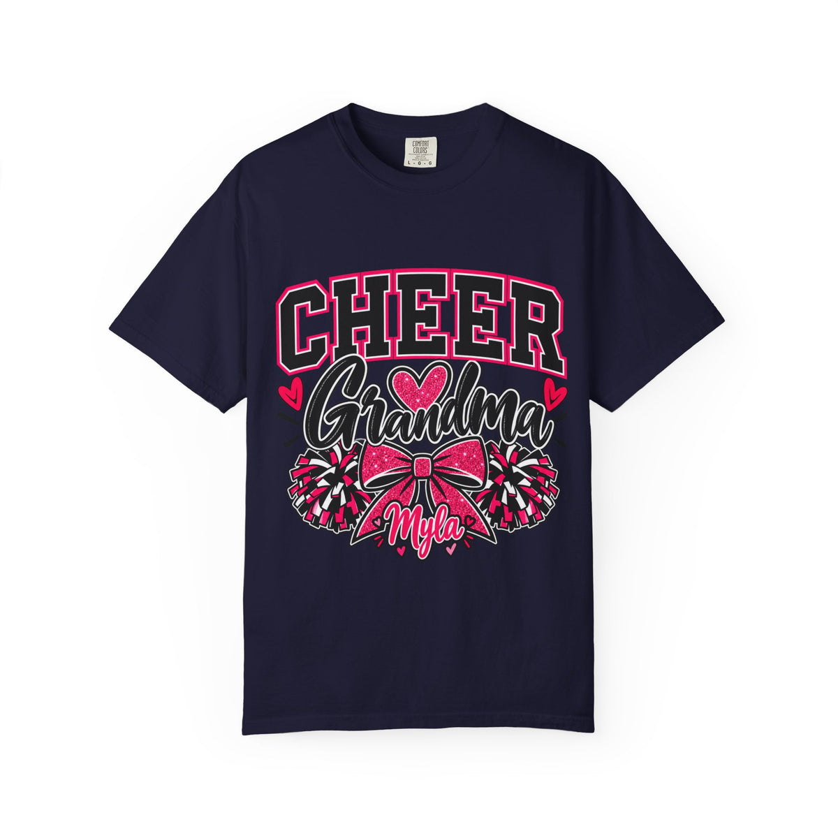 Cheer Grandma T-Shirt — Pink Pom-Pom Cheerleading Tee for Grandmothers