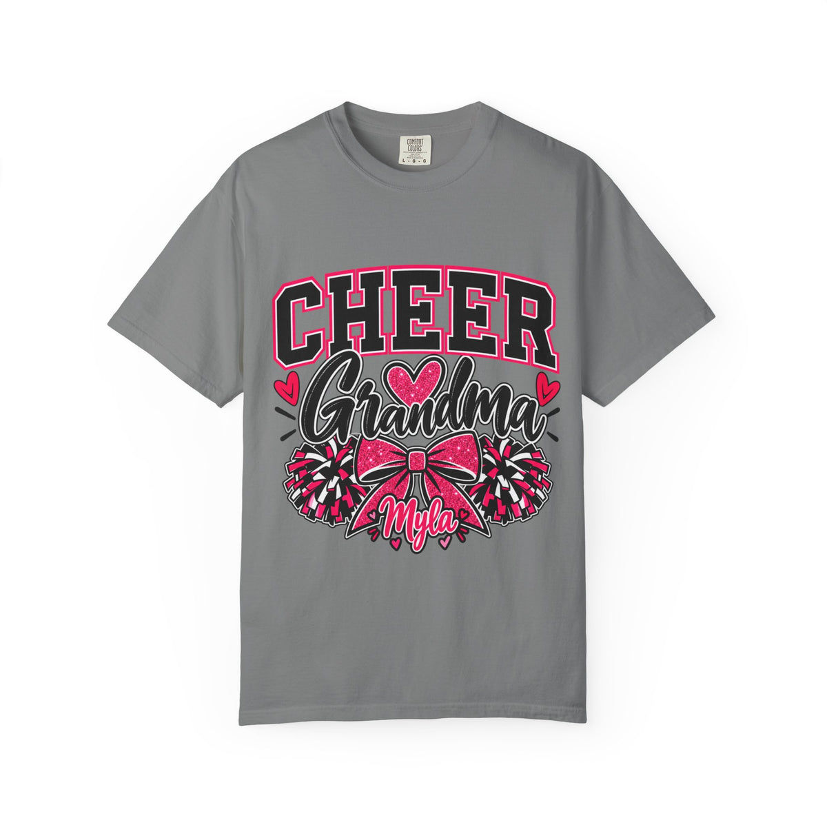 Cheer Grandma T-Shirt — Pink Pom-Pom Cheerleading Tee for Grandmothers