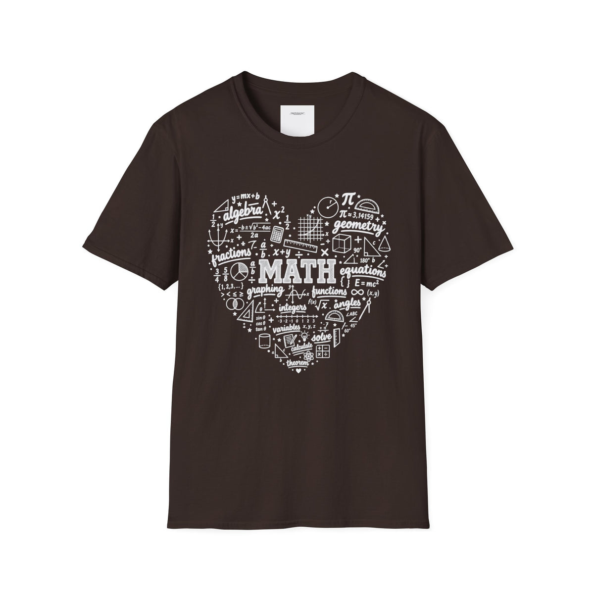 Math Heart T-Shirt — Cute Chalkboard Math Symbols Tee for Teachers & Students