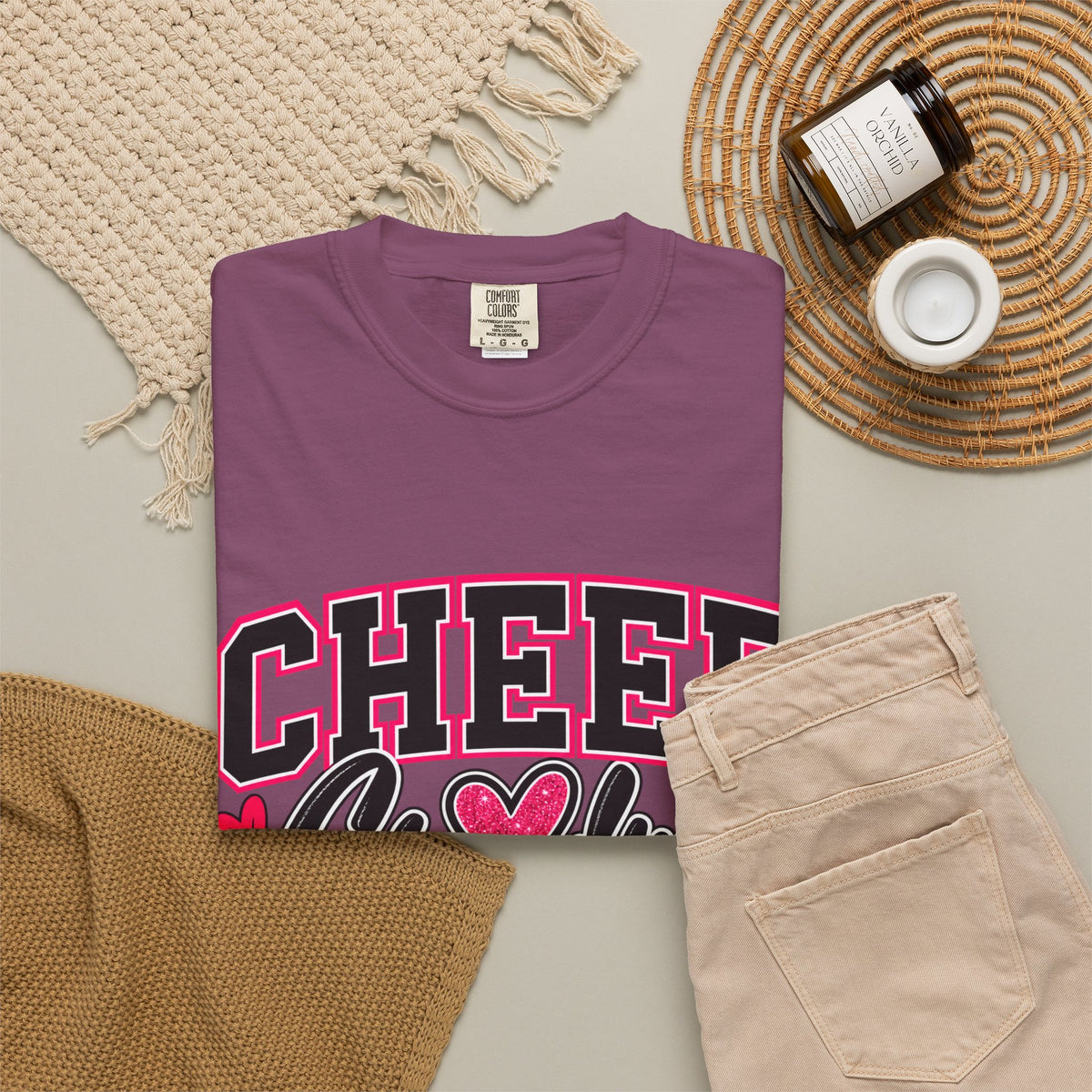 Cheer Grandma T-Shirt — Pink Pom-Pom Cheerleading Tee for Grandmothers