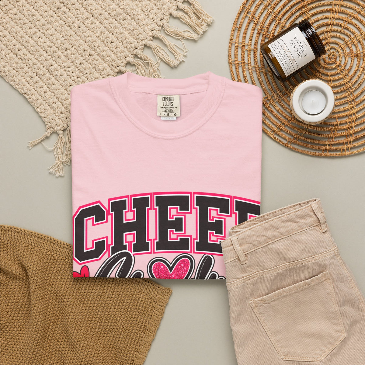 Cheer Grandma T-Shirt — Pink Pom-Pom Cheerleading Tee for Grandmothers