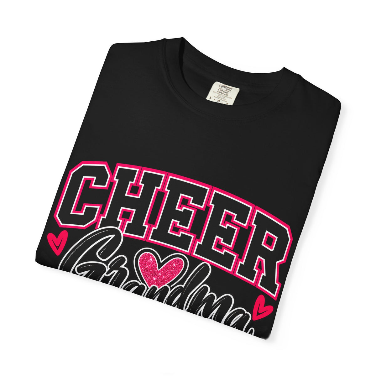 Cheer Grandma T-Shirt — Pink Pom-Pom Cheerleading Tee for Grandmothers