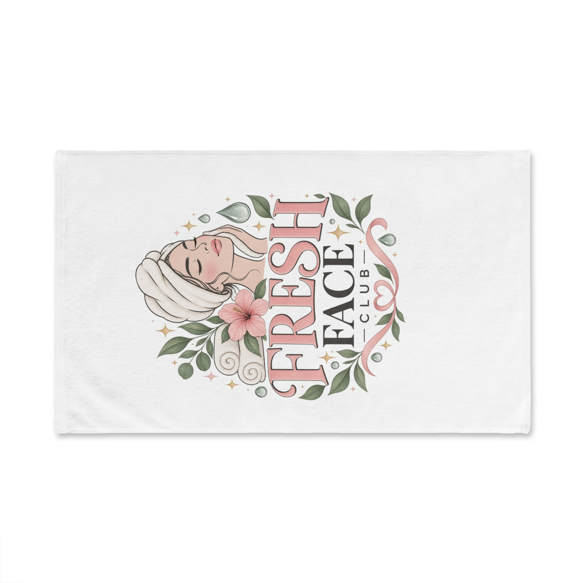 Beauty - Fresh Face Club Hand Towel — Spa-Inspired Skincare Spa Towel with Floral Beauty Design