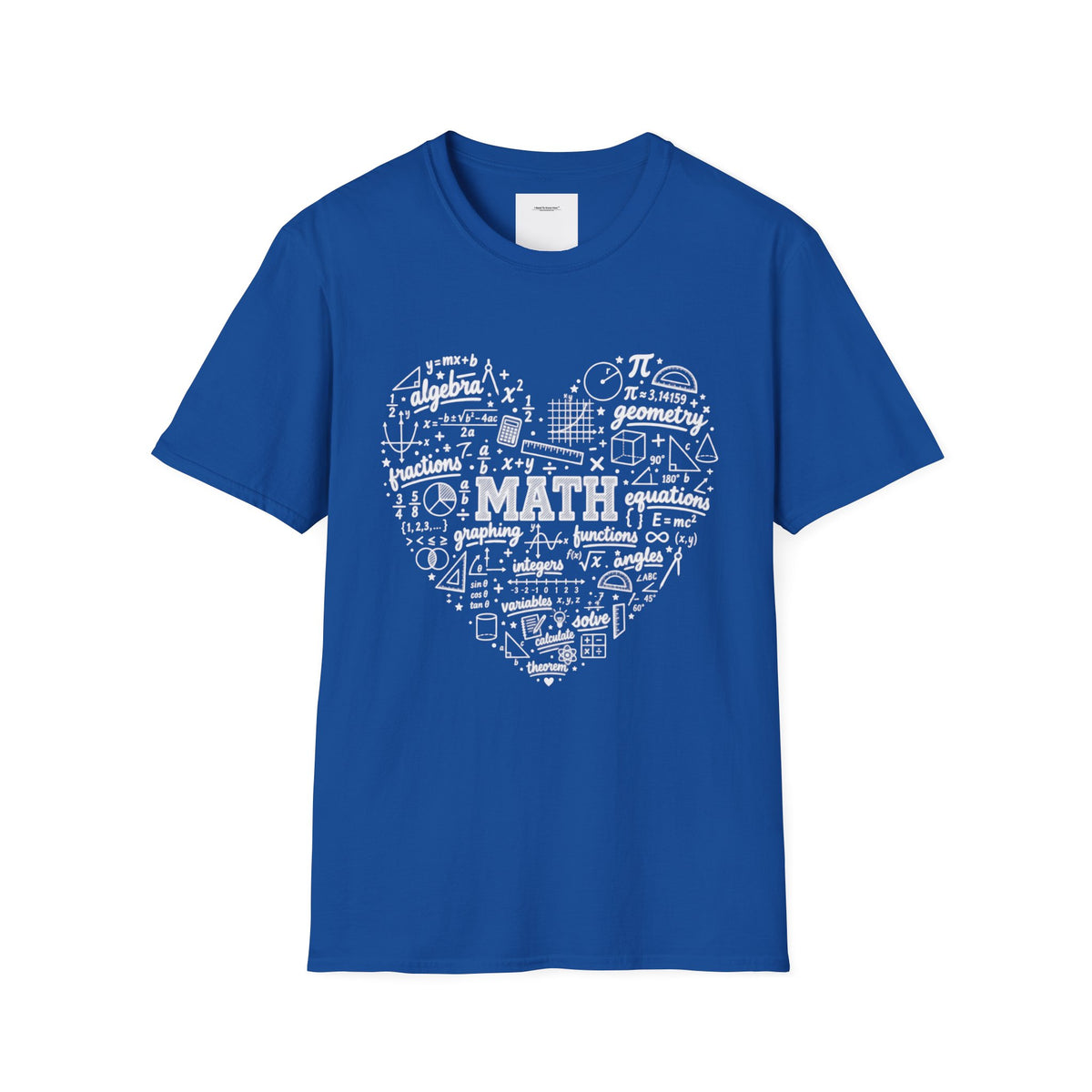 Math Heart T-Shirt — Cute Chalkboard Math Symbols Tee for Teachers & Students