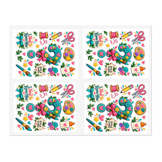 Arts & Crafts - Crafting Sticker Sheets — Sewing & DIY Icons (4-Panel Decorative Planner Stickers)