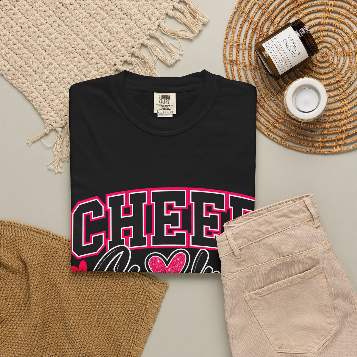 Cheer Grandma T-Shirt — Pink Pom-Pom Cheerleading Tee for Grandmothers