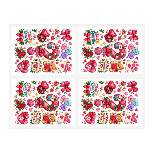 Arts & Crafts - Valentine’s Day Cute Kawaii Sticker Sheets - I Need To Know How™ — Hearts, Bears & Love Notes