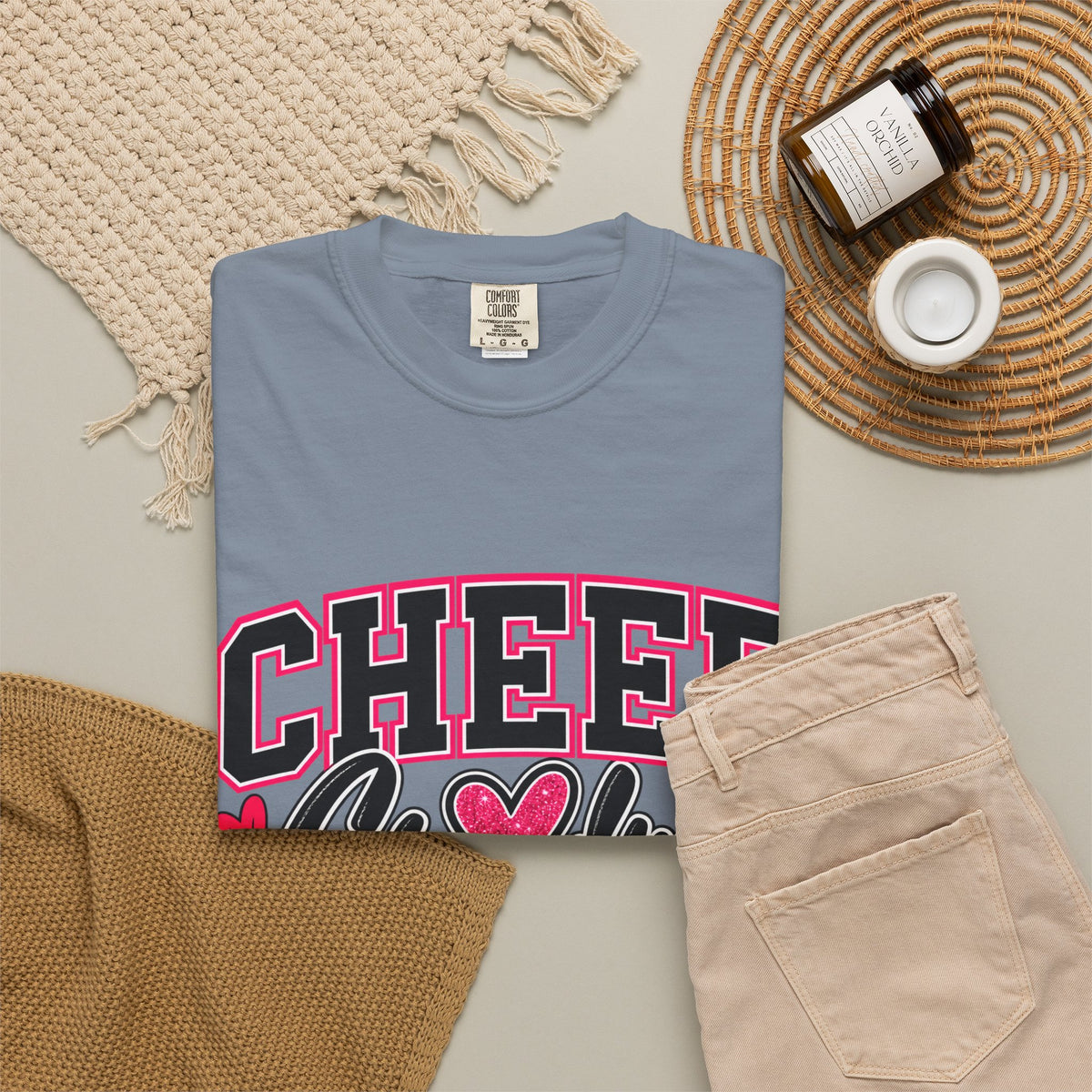 Cheer Grandma T-Shirt — Pink Pom-Pom Cheerleading Tee for Grandmothers