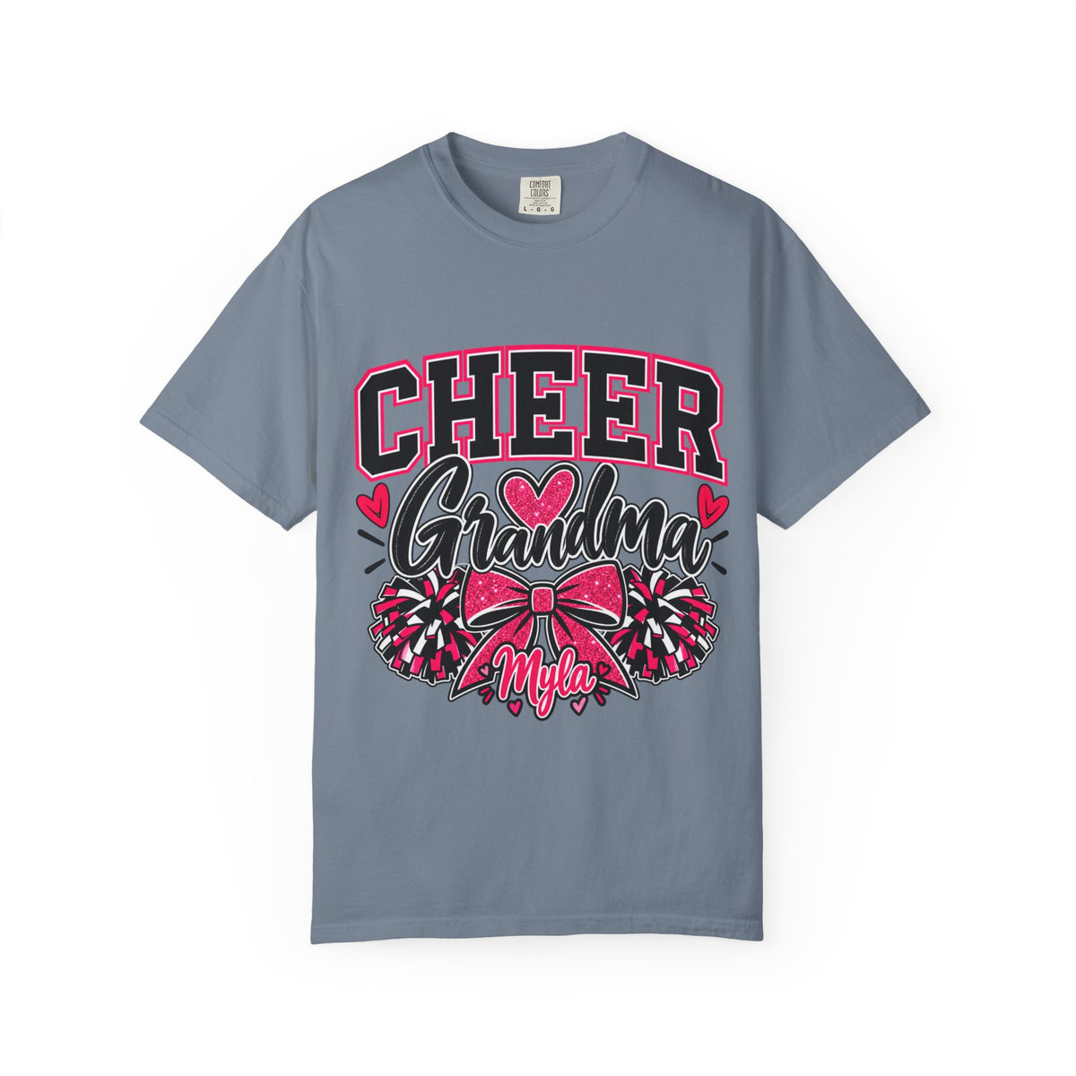Cheer Grandma T-Shirt — Pink Pom-Pom Cheerleading Tee for Grandmothers