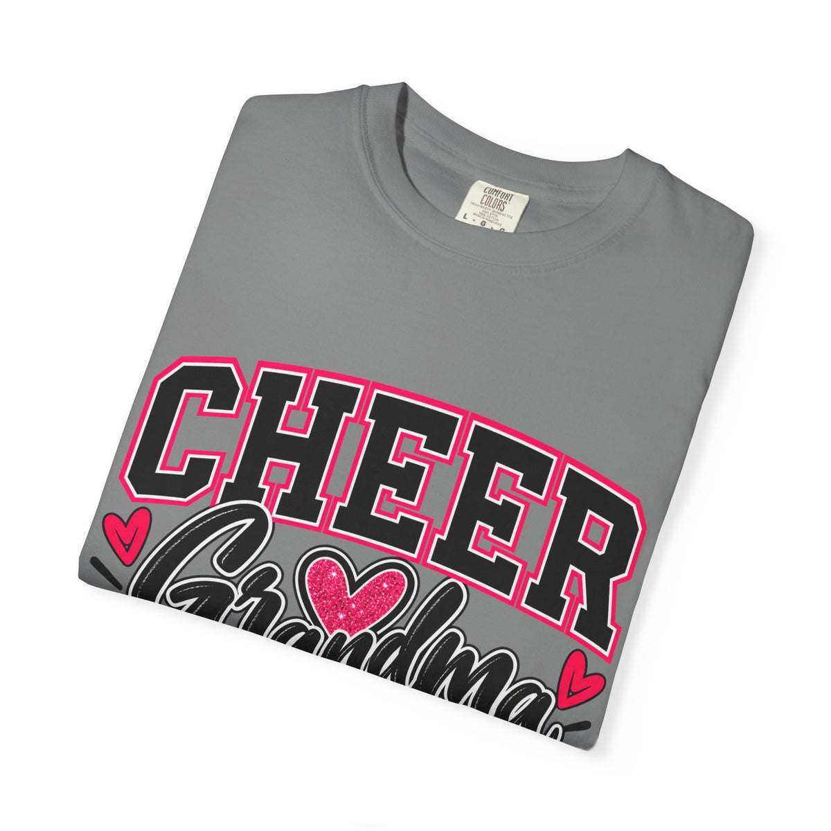 Cheer Grandma T-Shirt — Pink Pom-Pom Cheerleading Tee for Grandmothers