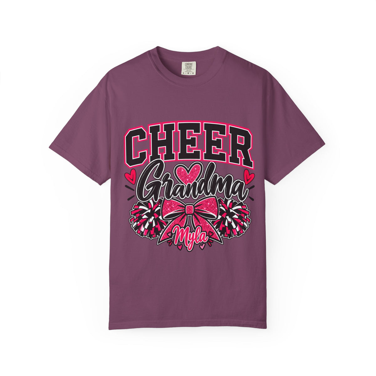 Cheer Grandma T-Shirt — Pink Pom-Pom Cheerleading Tee for Grandmothers