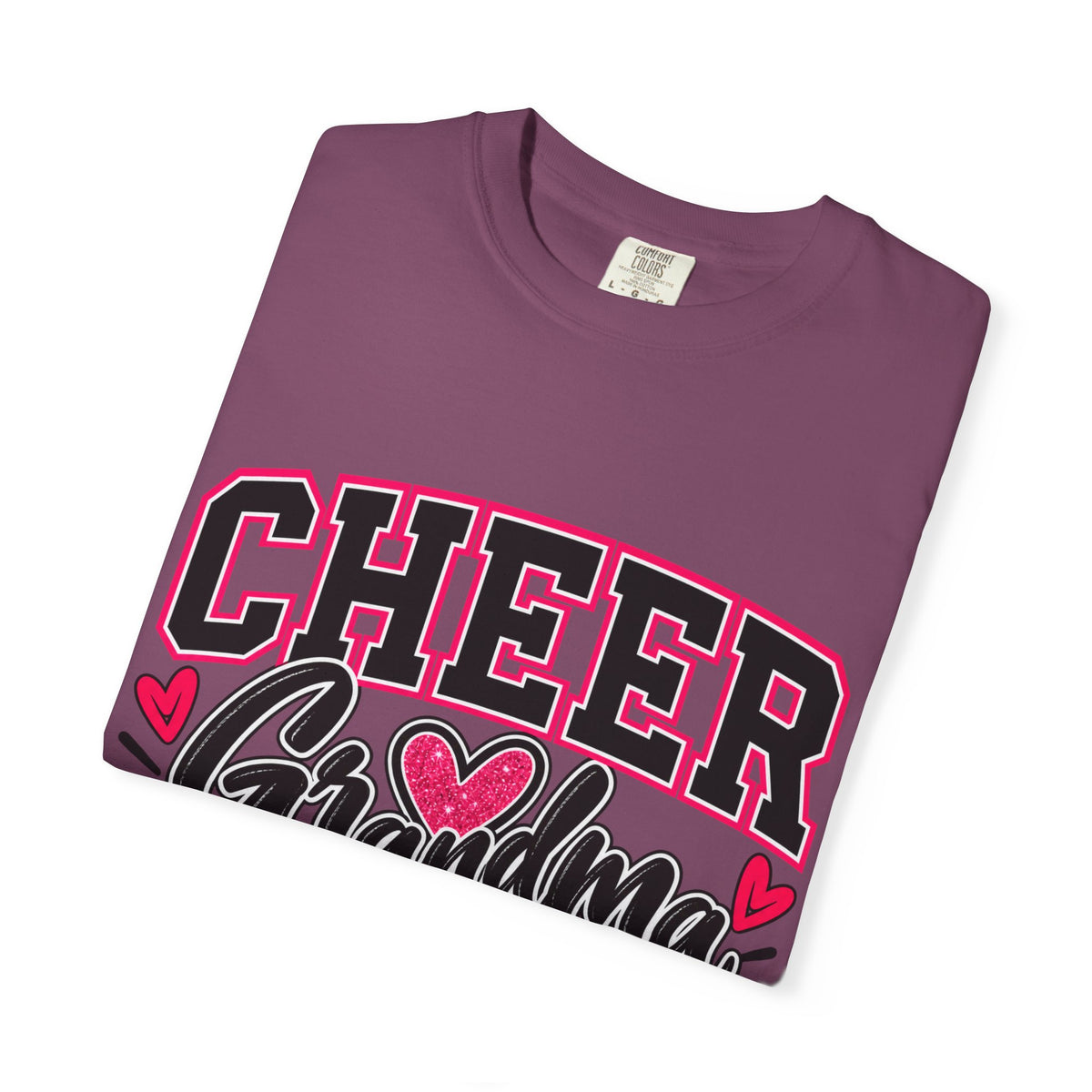 Cheer Grandma T-Shirt — Pink Pom-Pom Cheerleading Tee for Grandmothers