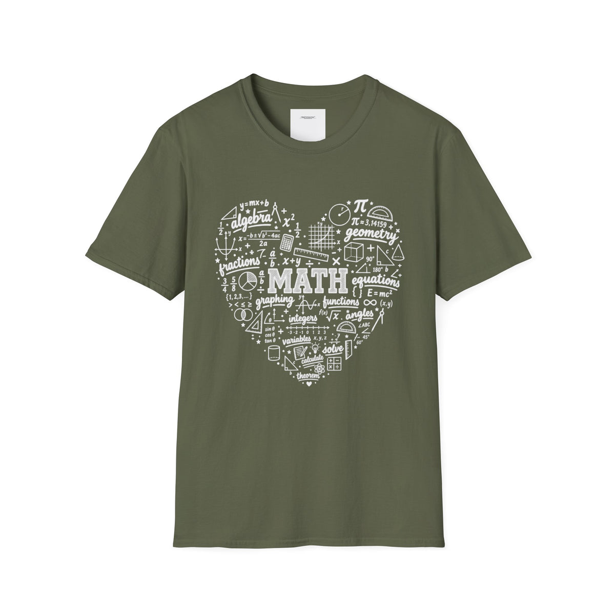 Math Heart T-Shirt — Cute Chalkboard Math Symbols Tee for Teachers & Students