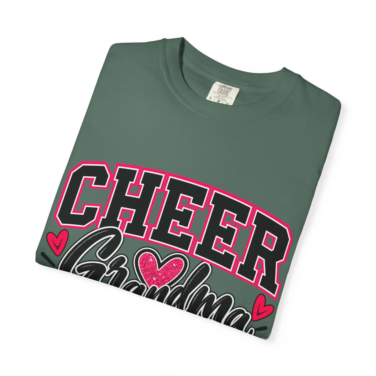 Cheer Grandma T-Shirt — Pink Pom-Pom Cheerleading Tee for Grandmothers