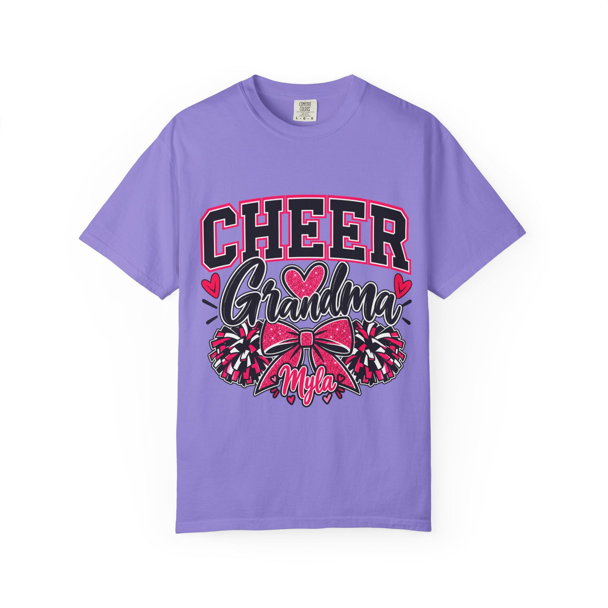 Cheer Grandma T-Shirt — Pink Pom-Pom Cheerleading Tee for Grandmothers