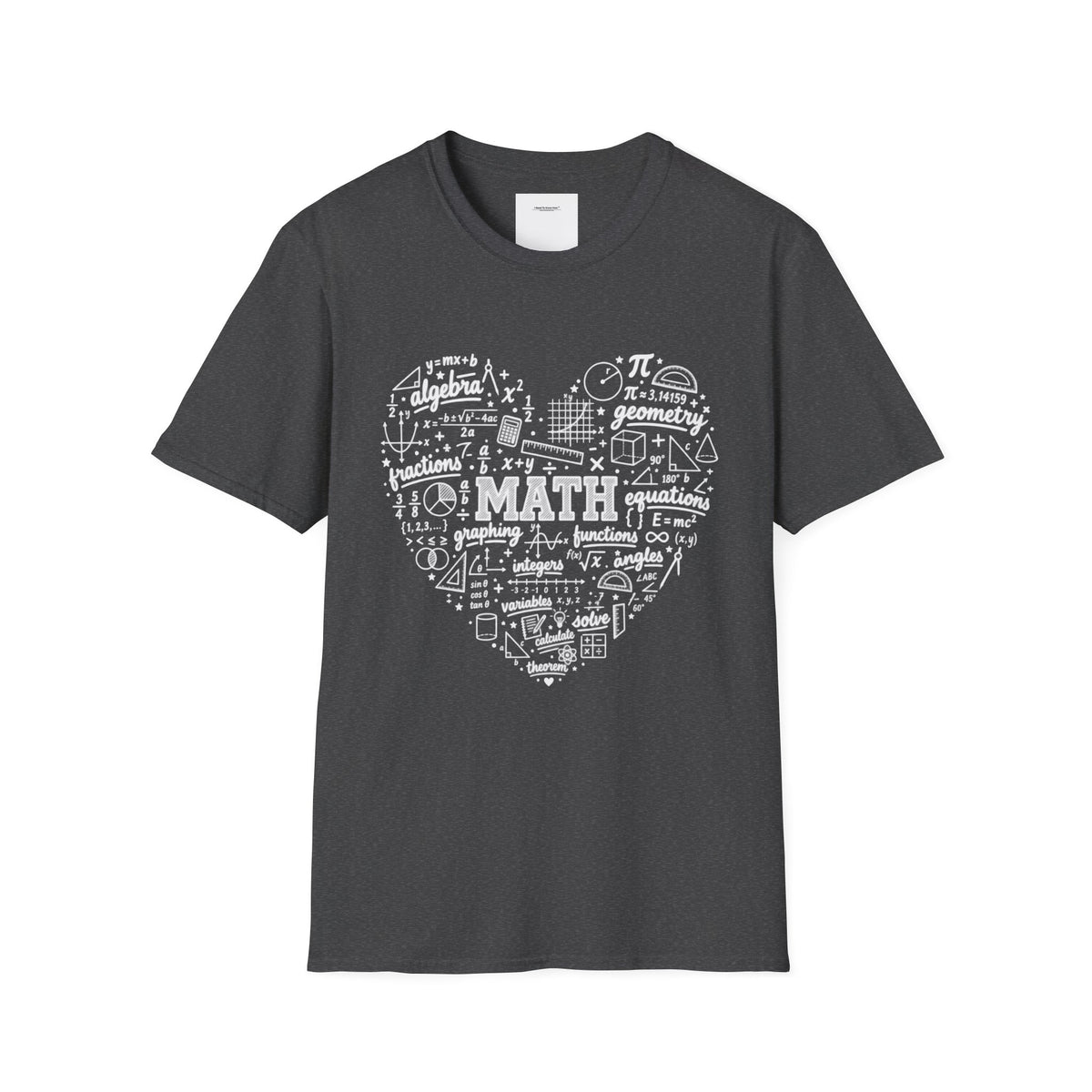 Math Heart T-Shirt — Cute Chalkboard Math Symbols Tee for Teachers & Students
