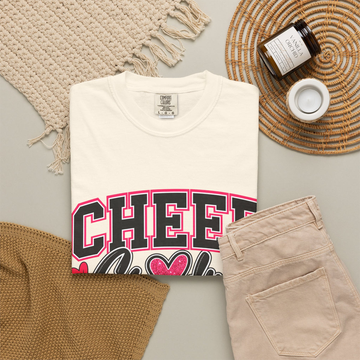 Cheer Grandma T-Shirt — Pink Pom-Pom Cheerleading Tee for Grandmothers