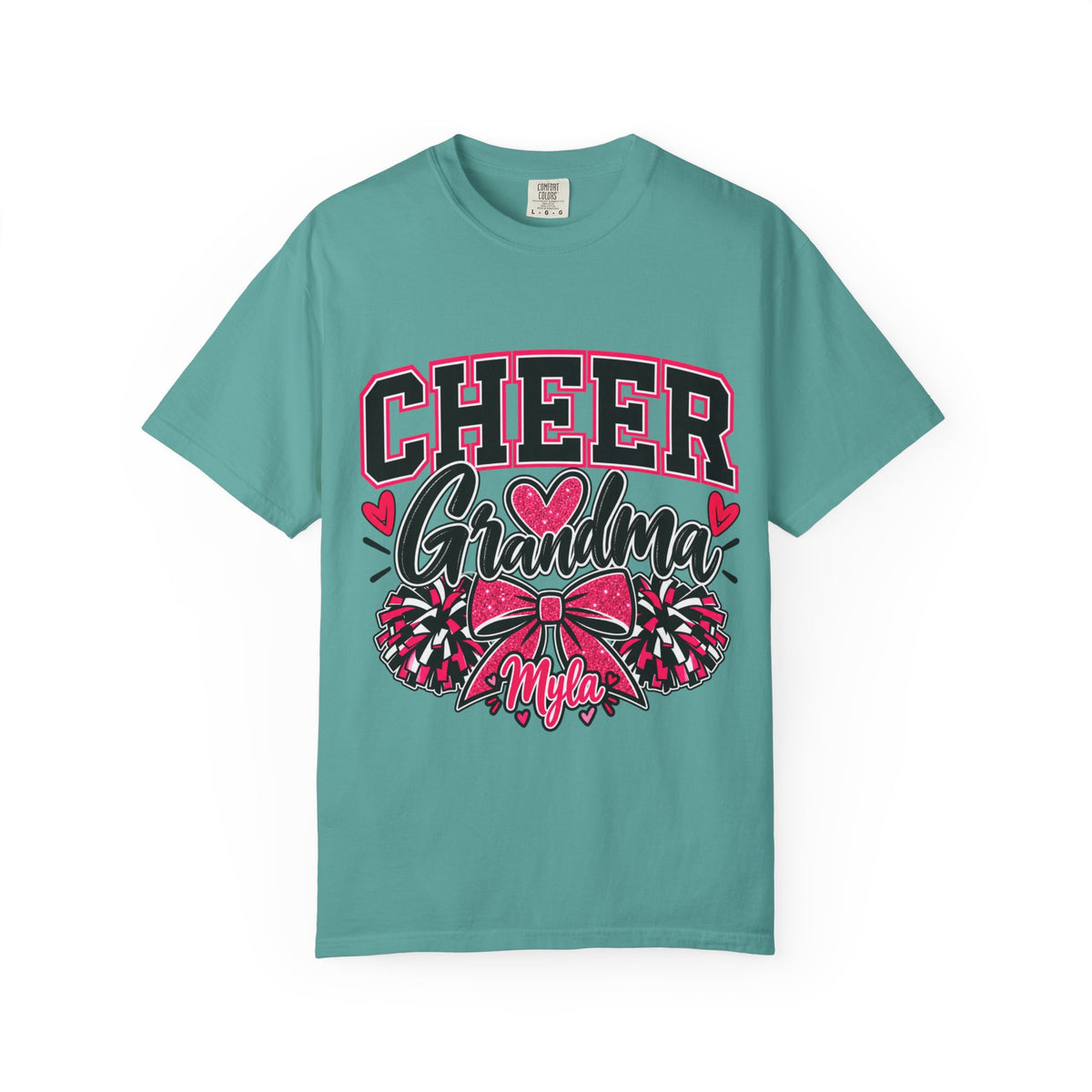Cheer Grandma T-Shirt — Pink Pom-Pom Cheerleading Tee for Grandmothers