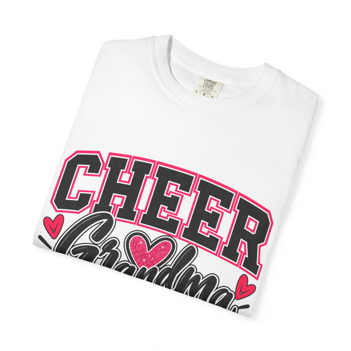 Cheer Grandma T-Shirt — Pink Pom-Pom Cheerleading Tee for Grandmothers