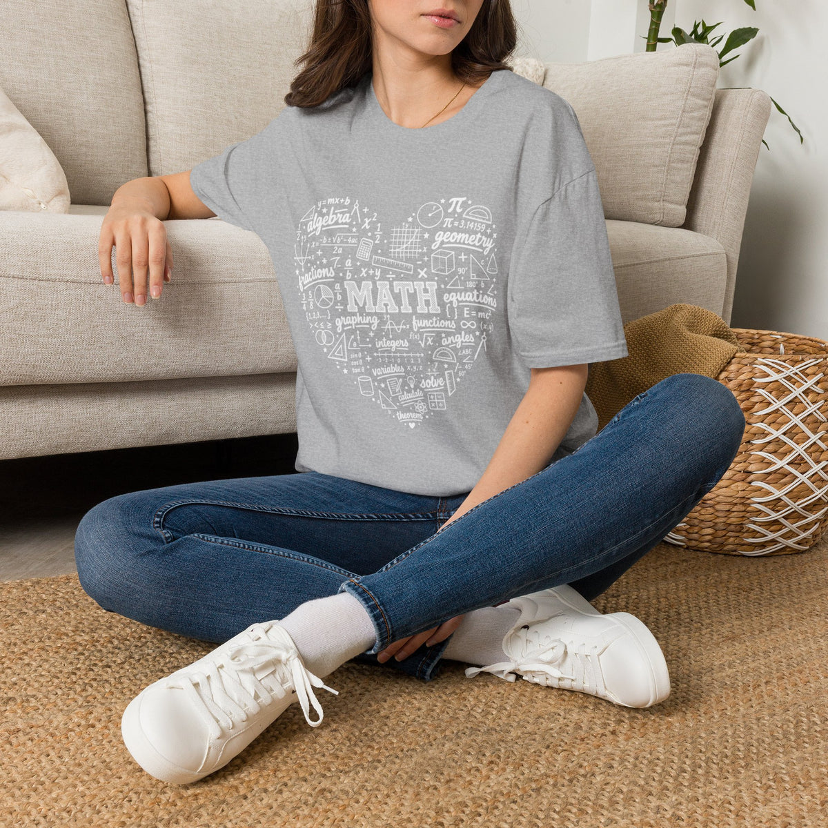 Math Heart T-Shirt — Cute Chalkboard Math Symbols Tee for Teachers & Students