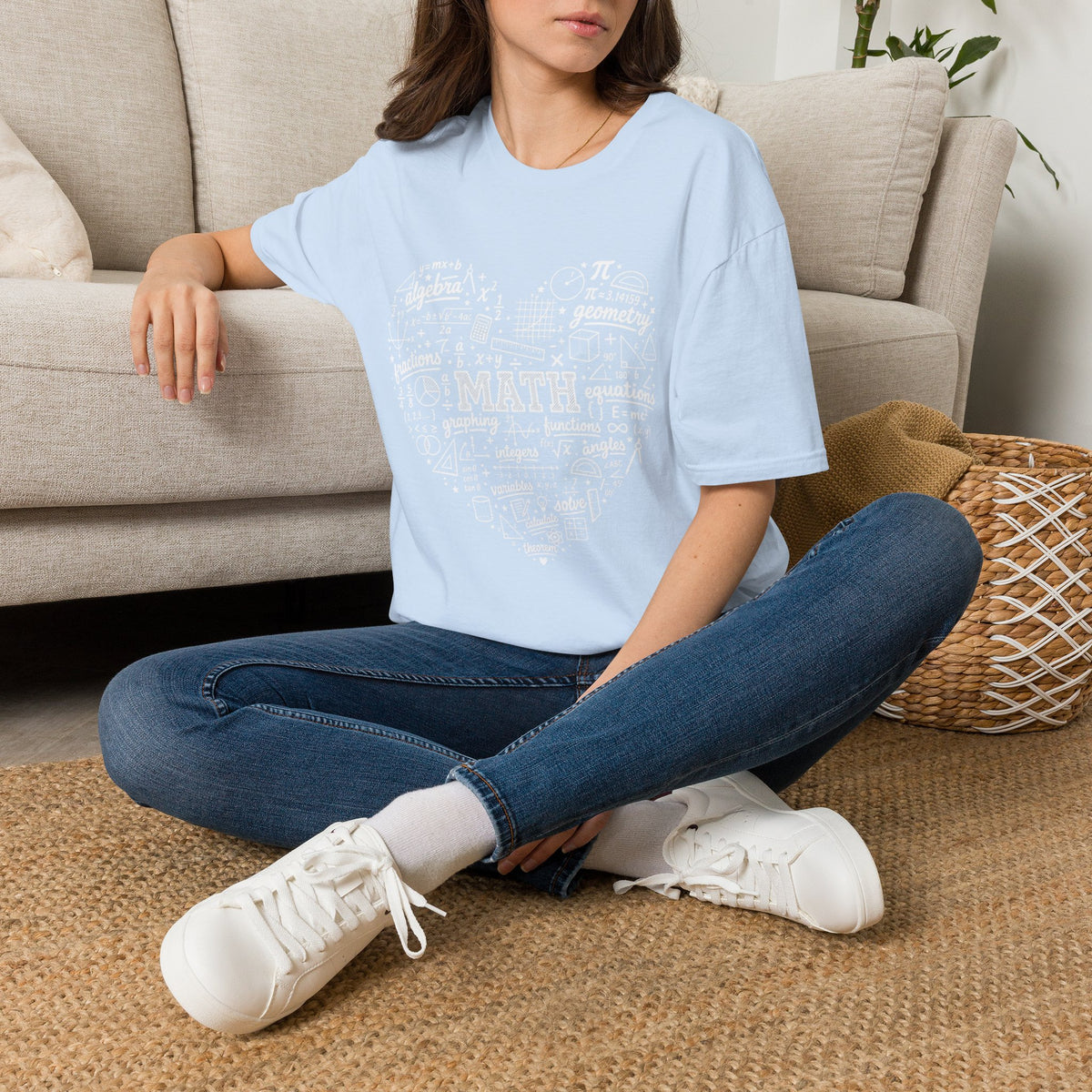 Math Heart T-Shirt — Cute Chalkboard Math Symbols Tee for Teachers & Students